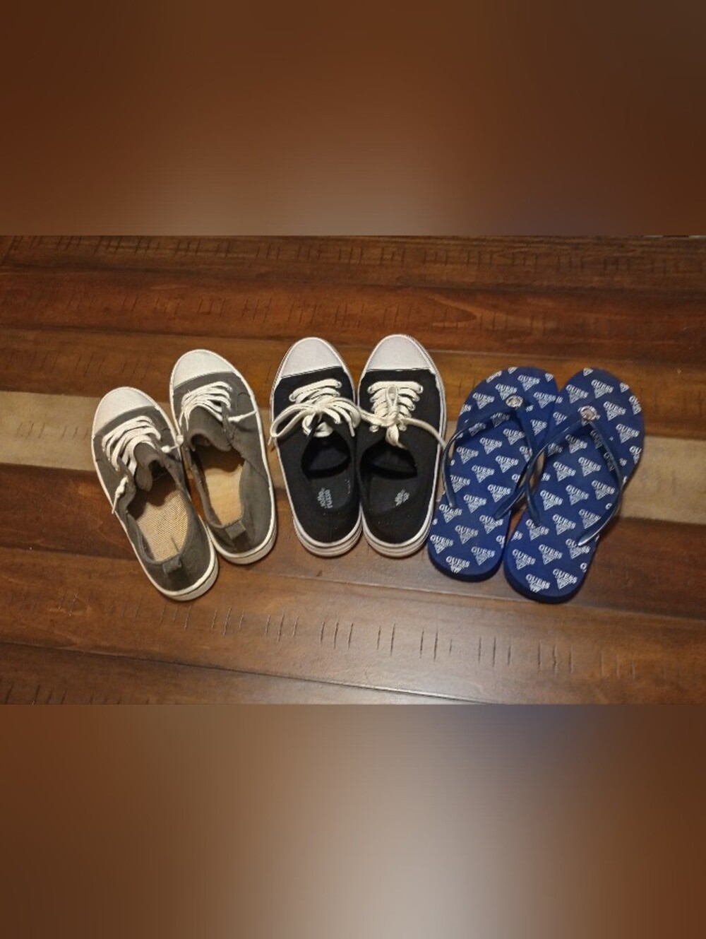 Women's Canvas Lace-Up Sneakers in Black and Grey, Gap Sandals In Blue